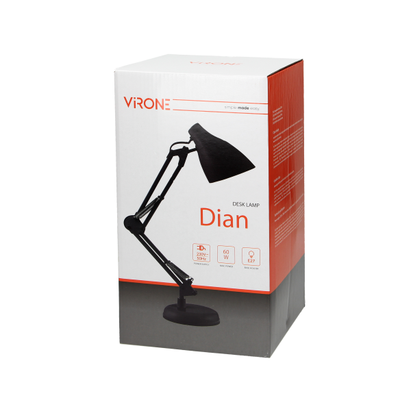 Desk lamp DIAN, 10W, steel fixture, black Desk lamp DIAN, 10W, steel fixture, black